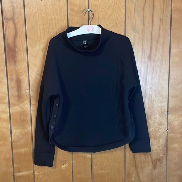 •GAP•ATHLETIC BLACK RIBBED MOCK NECK SWEATER SIZE MEDIUM - Picture 2 of 7